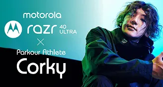 motorola razr 40 ultra × Parkour Athlete Corky